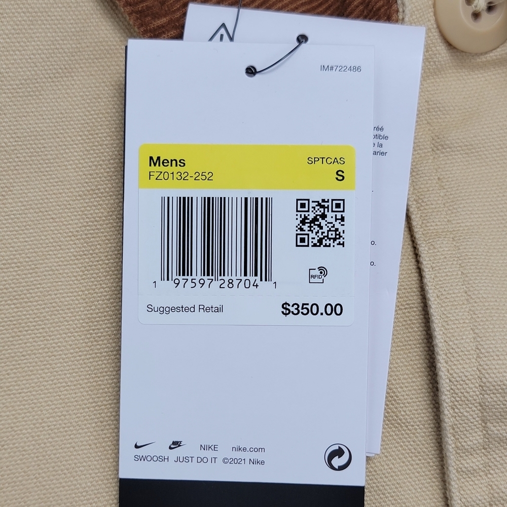 Nike Life Flannel-Lined Barn Coat Sesame Work Jacket FZ0132-252 Men Small New - Picture 3 of 14